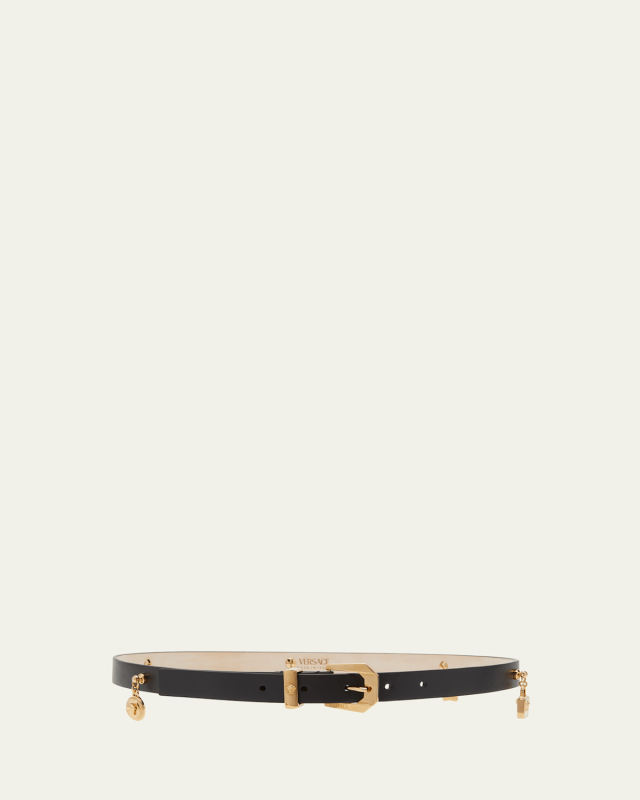 H20 Medusa Charm Leather & Brass Belt